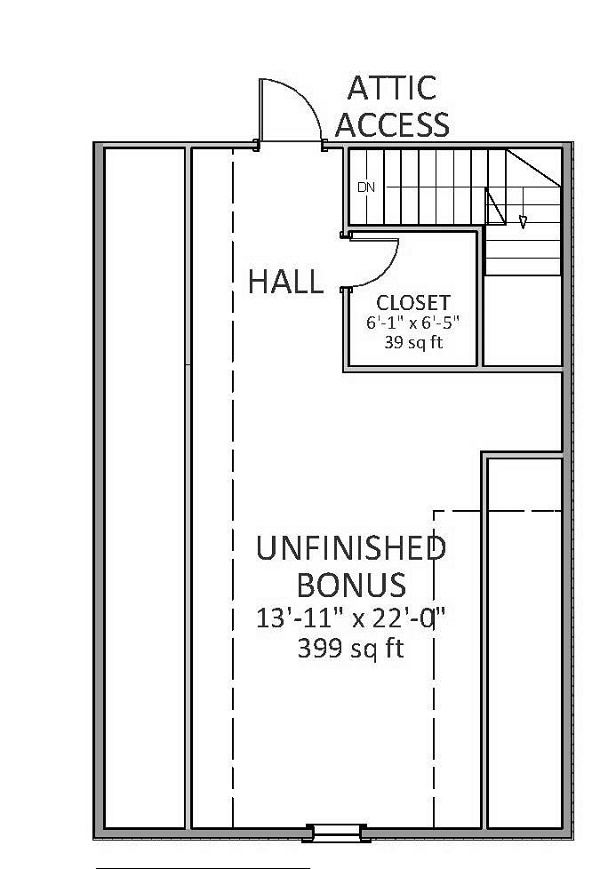 BONUS ROOM image of Harrison House Plan